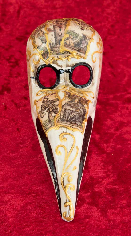 Masque Miniature Docteur de la Peste Motif Tarot – Artisanat Authentique de Venise