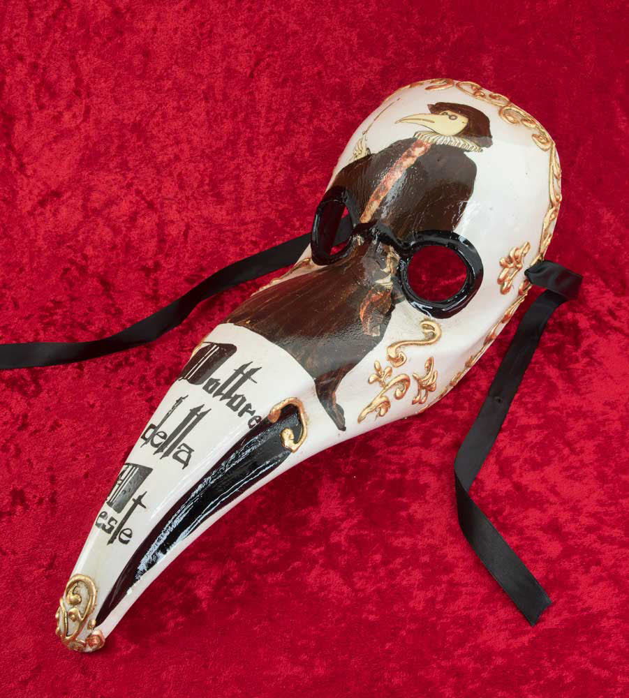 Masque Docteur de la Peste Doré – Artisanat Authentique de Venise