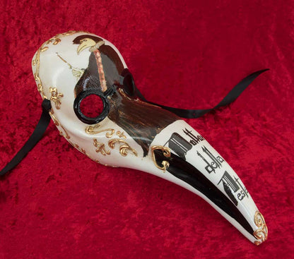 Masque Docteur de la Peste Doré – Artisanat Authentique de Venise