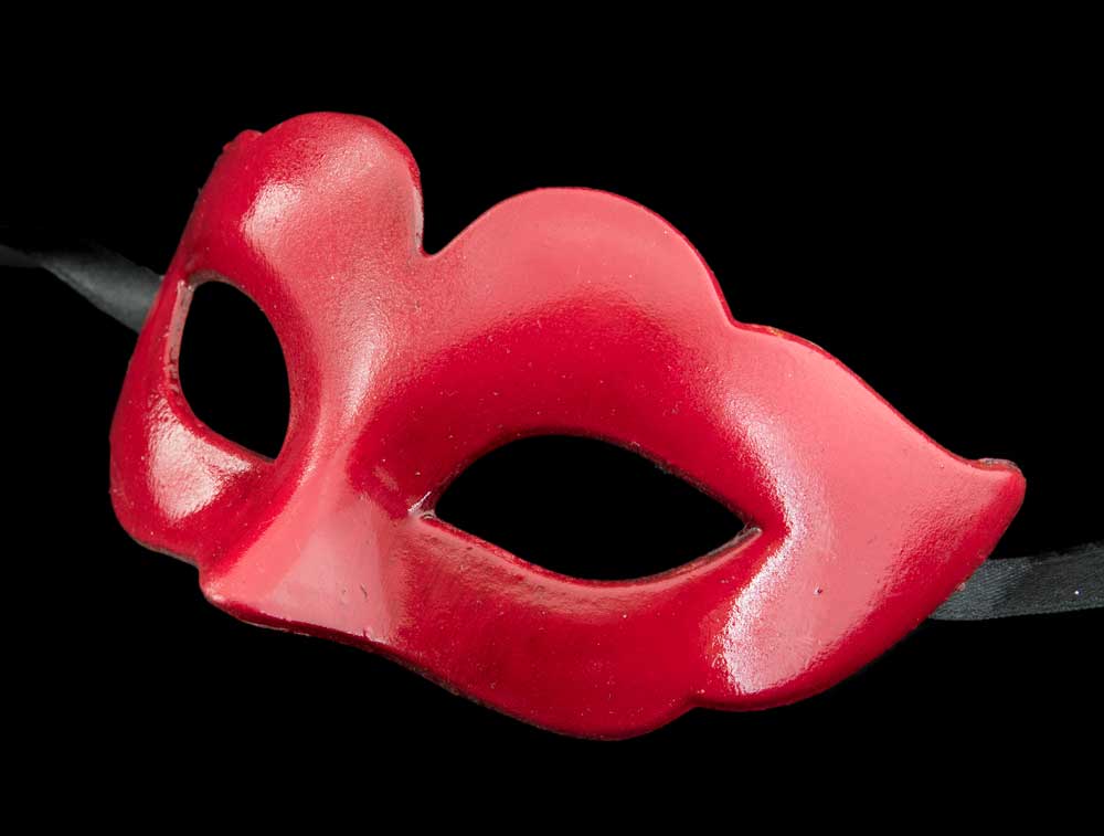 Masque Vénitien Colombine Rouge Petit Visage – Artisanat Authentique de Venise