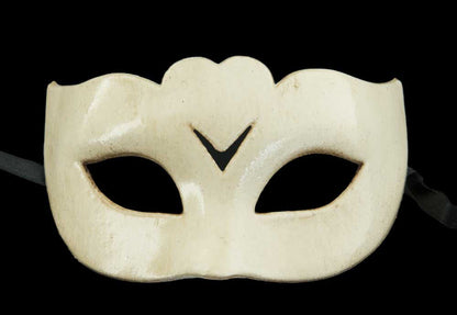 Masque Vénitien Colombine Blanc Écru – Artisanat Authentique de Venise