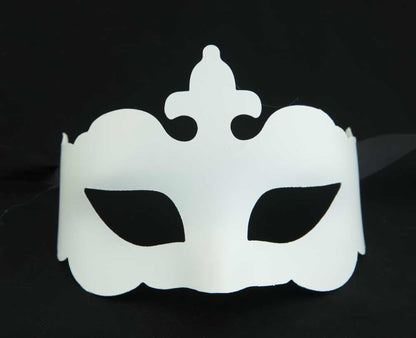 Masque Colombine à Pointe Blanc à Peindre – Petit Visage – Artisanat Authentique de Venise