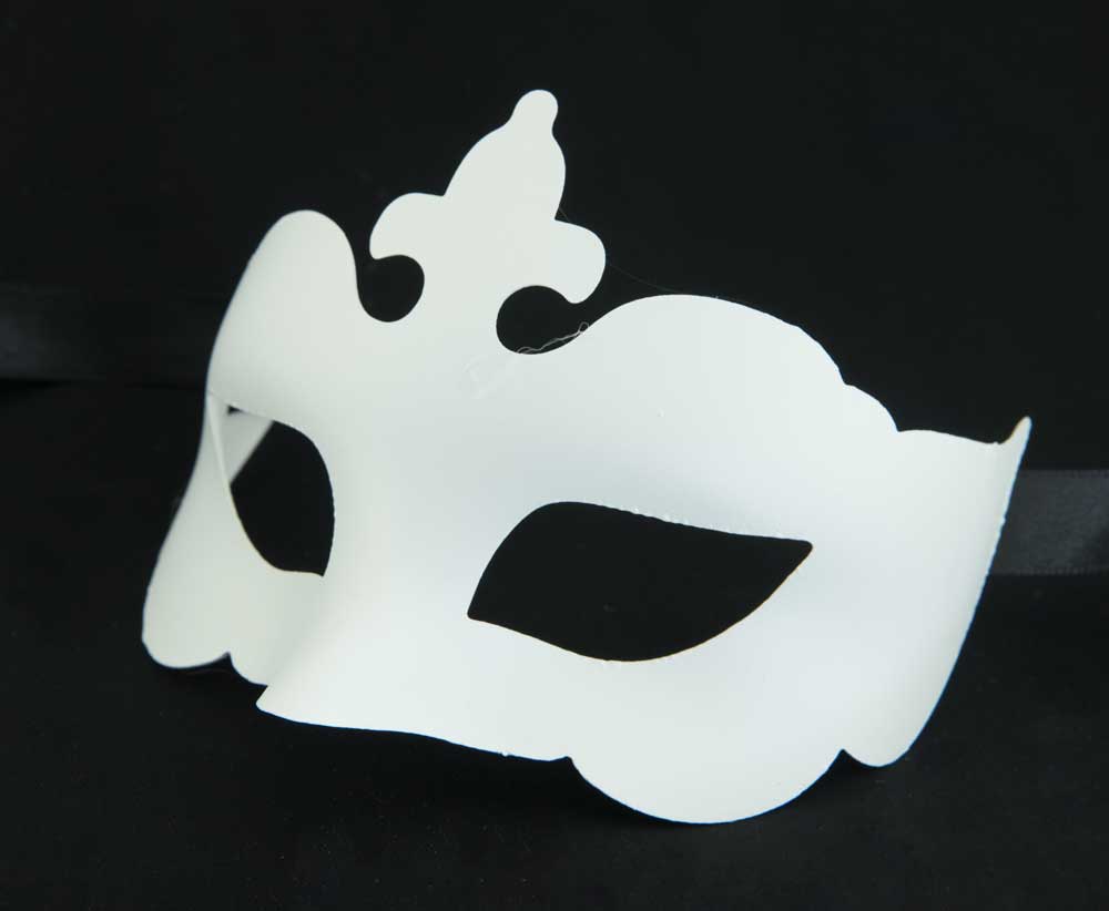 Masque Colombine à Pointe Blanc à Peindre – Petit Visage – Artisanat Authentique de Venise