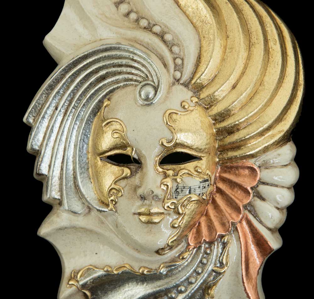 Masque Vénitien Innamaretto – Samia Amoureuse en Céramique – Artisanat Authentique de Venise