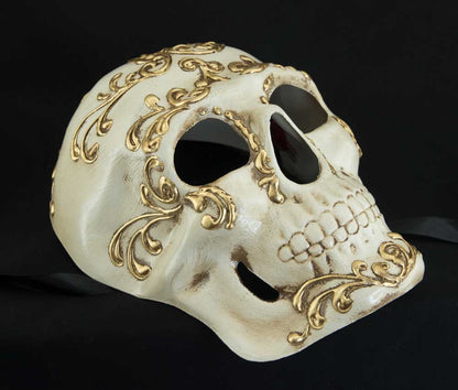 Masque Crâne Tête de Mort Baroque – Artisanat Authentique de Venise
