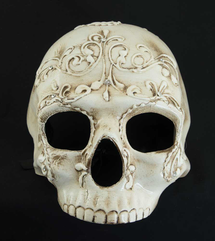 Masque Baroque Tête de Mort à Strass – Artisanat Authentique de Venise