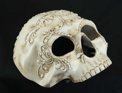 Masque Baroque Tête de Mort à Strass – Artisanat Authentique de Venise