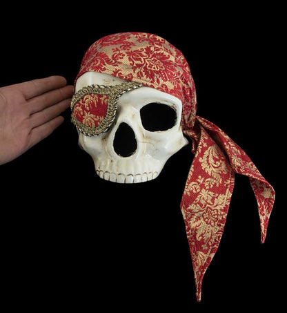Masque Pirate Tête de Mort à Strass – Artisanat Authentique de Venise