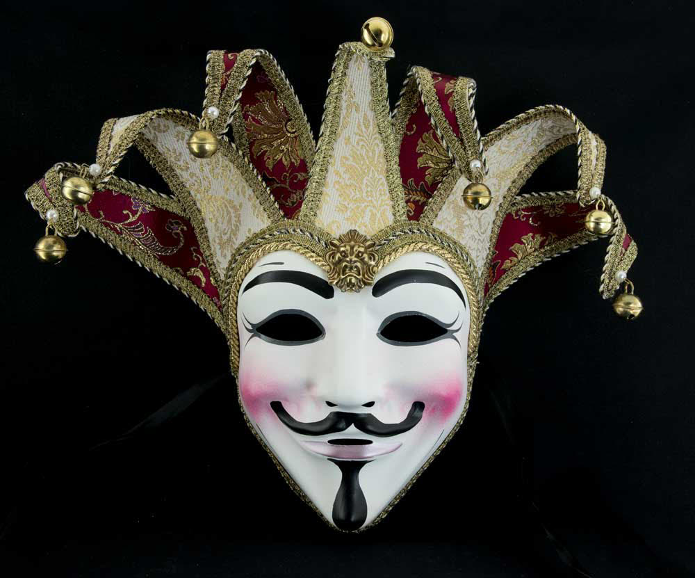 Masque Anonymous V comme Vendetta à 7 Pointes – Artisanat Authentique de Venise