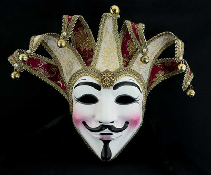 Masque Anonymous V comme Vendetta à 7 Pointes – Artisanat Authentique de Venise