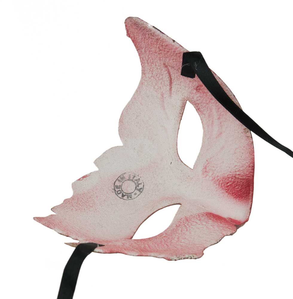Masque Colombine Foglia Rouge – Artisanat Authentique de Venise