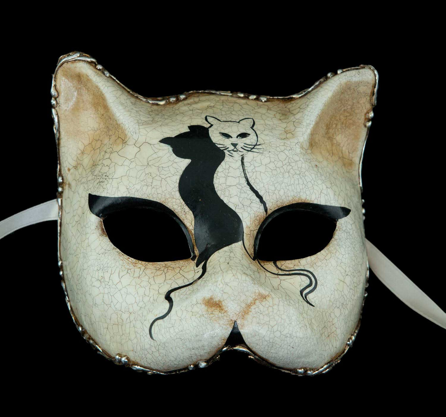 Masque de Collection Couple de Chats Amoureux – Artisanat Authentique de Venise