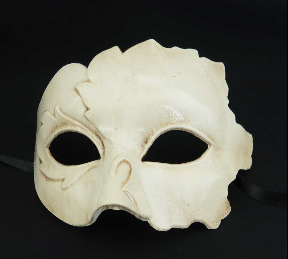 Masque Colombine Foglia Blanc – Artisanat Authentique de Venise