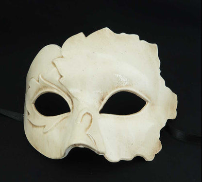 Masque Colombine Foglia Blanc – Artisanat Authentique de Venise