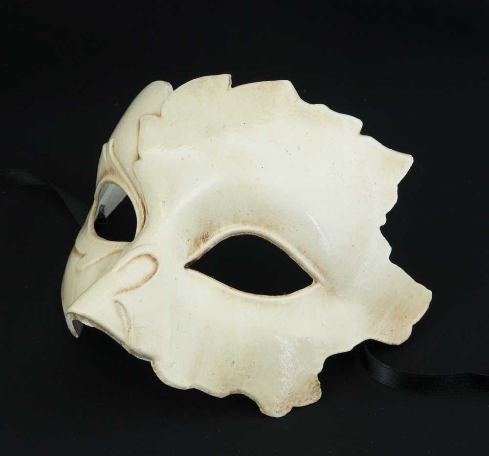Masque Colombine Foglia Blanc – Artisanat Authentique de Venise