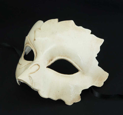Masque Colombine Foglia Blanc – Artisanat Authentique de Venise