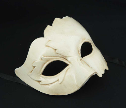 Masque Colombine Foglia Blanc – Artisanat Authentique de Venise
