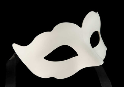 Masque Colombine Nuvola Blanc à Peindre – Artisanat Authentique de Venise