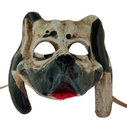 Masque Vénitien Chien Dalmatien en Papier Mâché – Artisanat Authentique de Venise