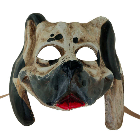 Masque Vénitien Chien Dalmatien en Papier Mâché – Artisanat Authentique de Venise
