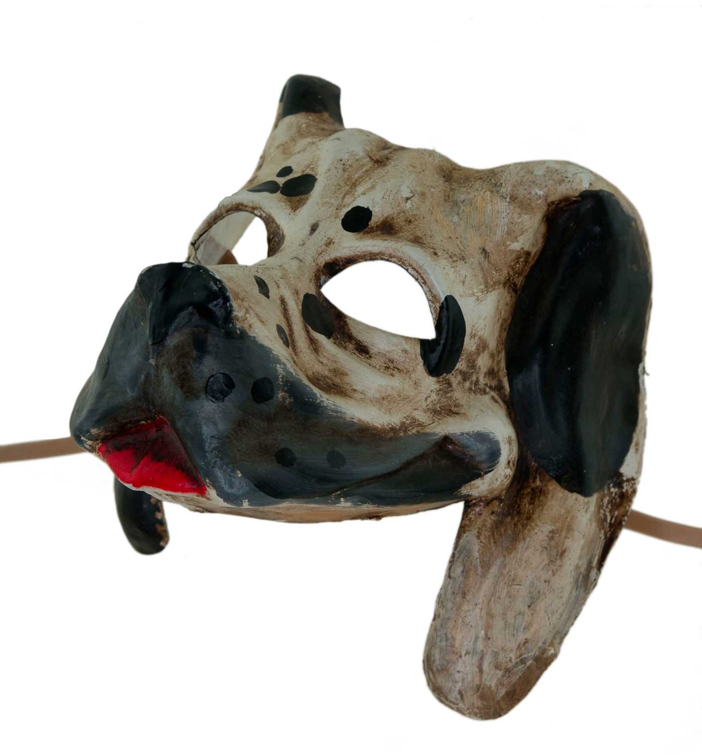 Masque Vénitien Chien Dalmatien en Papier Mâché – Artisanat Authentique de Venise
