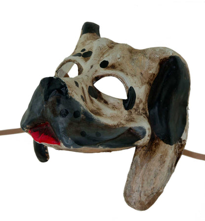 Masque Vénitien Chien Dalmatien en Papier Mâché – Artisanat Authentique de Venise