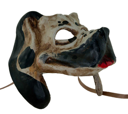 Masque Vénitien Chien Dalmatien en Papier Mâché – Artisanat Authentique de Venise