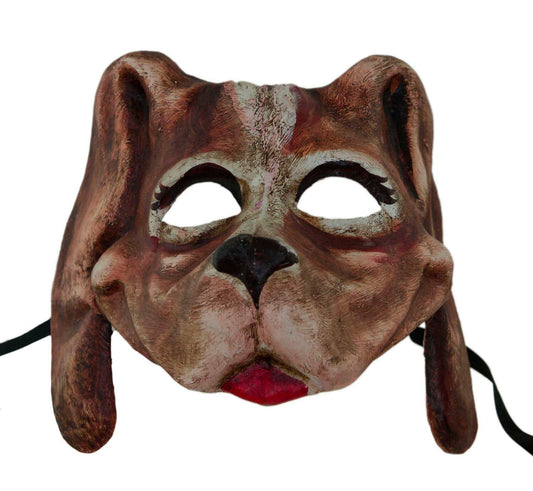 Masque Vénitien Chien en Papier Mâché – Artisanat Authentique de Venise