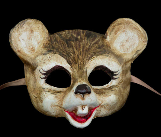 Masque Vénitien Souris Grise en Papier Mâché – Artisanat Authentique de Venise