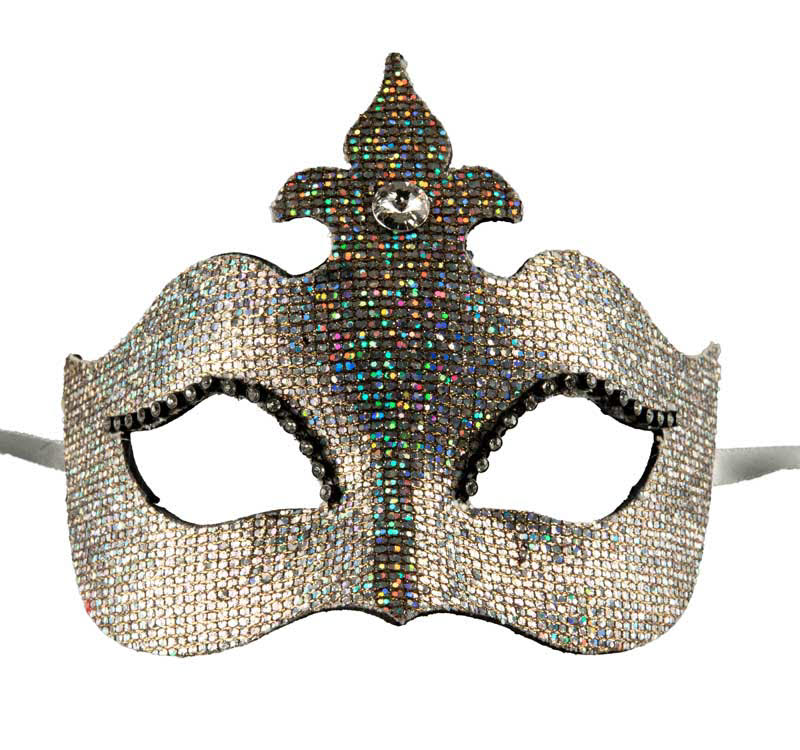 Masque Colombine Bal Masqué Argenté – Artisanat Authentique de Venise