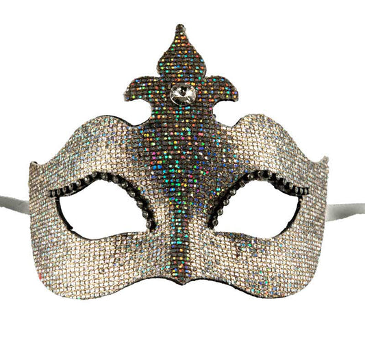 Masque Colombine Bal Masqué Argenté – Artisanat Authentique de Venise