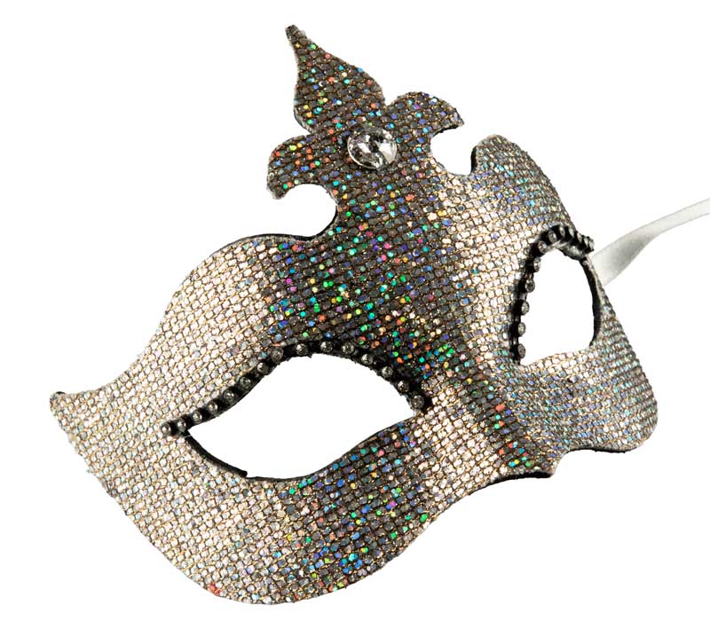 Masque Colombine Bal Masqué Argenté – Artisanat Authentique de Venise