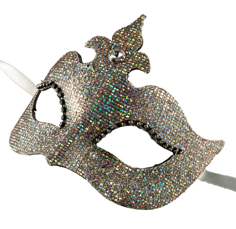 Masque Colombine Bal Masqué Argenté – Artisanat Authentique de Venise