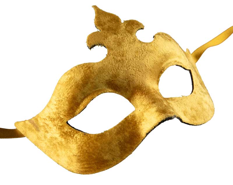Masque Colombine Bal Masqué Jaune Ocre – Artisanat Authentique de Venise