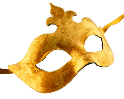 Masque Colombine Bal Masqué Jaune Ocre – Artisanat Authentique de Venise