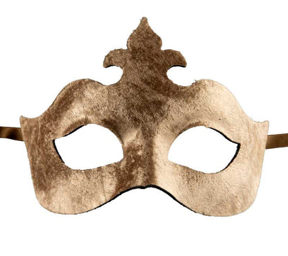 Masque Colombine Bal Masqué Marron Beige – Artisanat Authentique de Venise