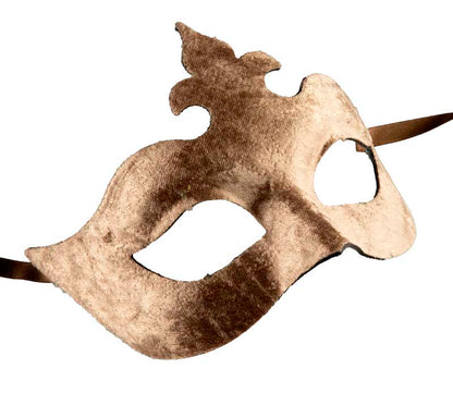 Masque Colombine Bal Masqué Marron Beige – Artisanat Authentique de Venise
