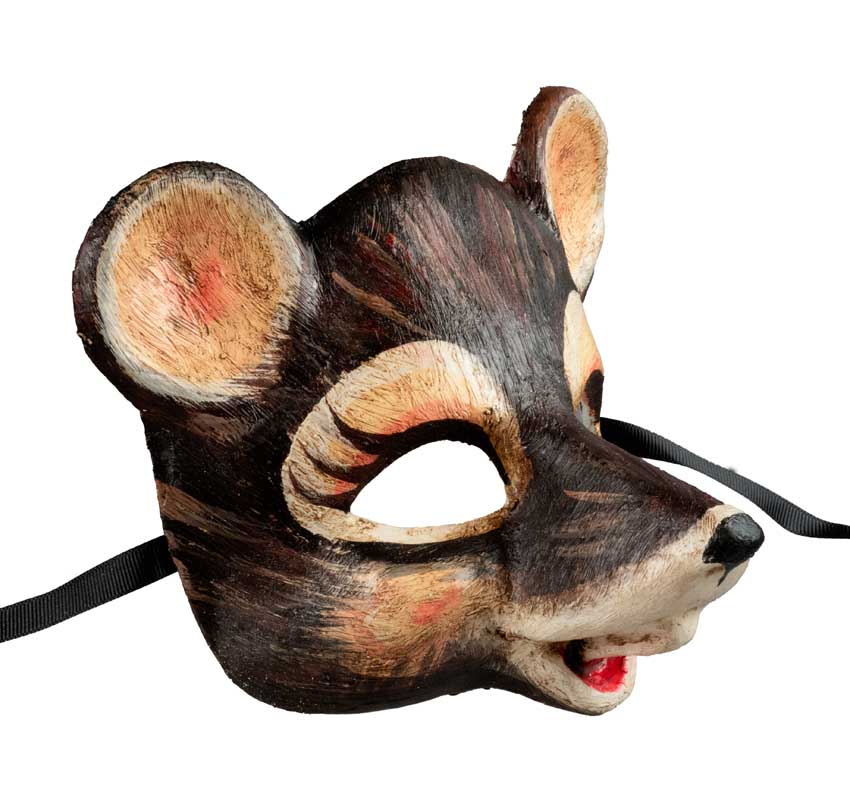 Masque Souris en Papier Mâché – Artisanat Authentique de Venise