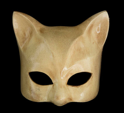 Masque Chat Gatto Beige – Artisanat Authentique de Venise