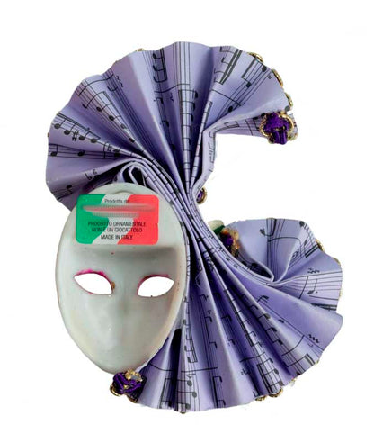 Magnet Masque de Venise Éventail Violet – Artisanat Authentique de Venise