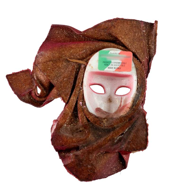 Magnet Masque de Venise en Cuir Rouge et Doré – Artisanat Authentique de Venise