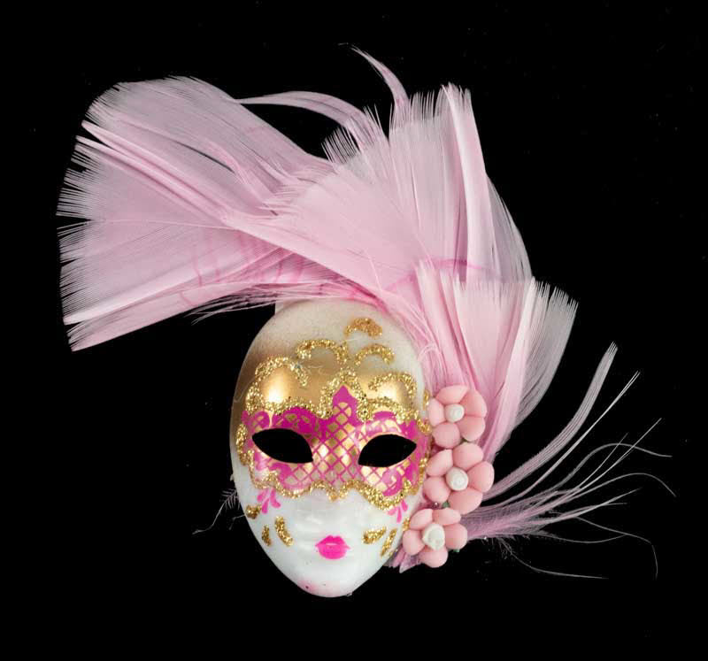 Magnet Masque de Venise Volto Rose – Artisanat Authentique de Venise