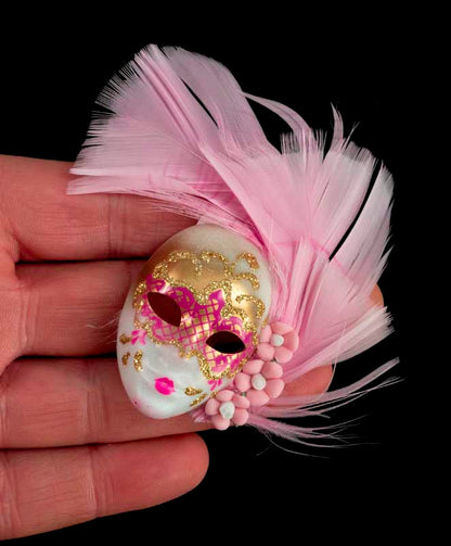 Magnet Masque de Venise Volto Rose – Artisanat Authentique de Venise