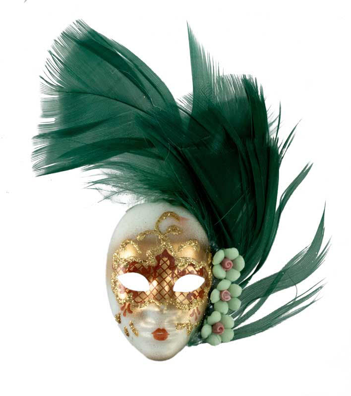 Magnet Masque de Venise Volto Vert – Artisanat Authentique de Venise