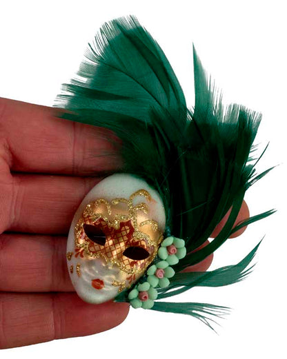 Magnet Masque de Venise Volto Vert – Artisanat Authentique de Venise