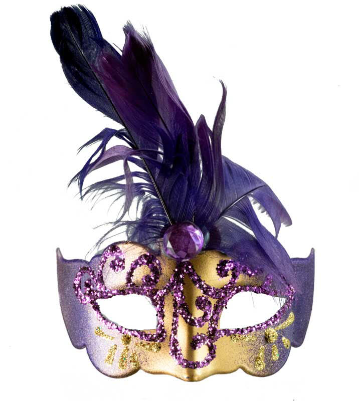 Magnet Masque de Venise Colombine Violet – Artisanat Authentique de Venise