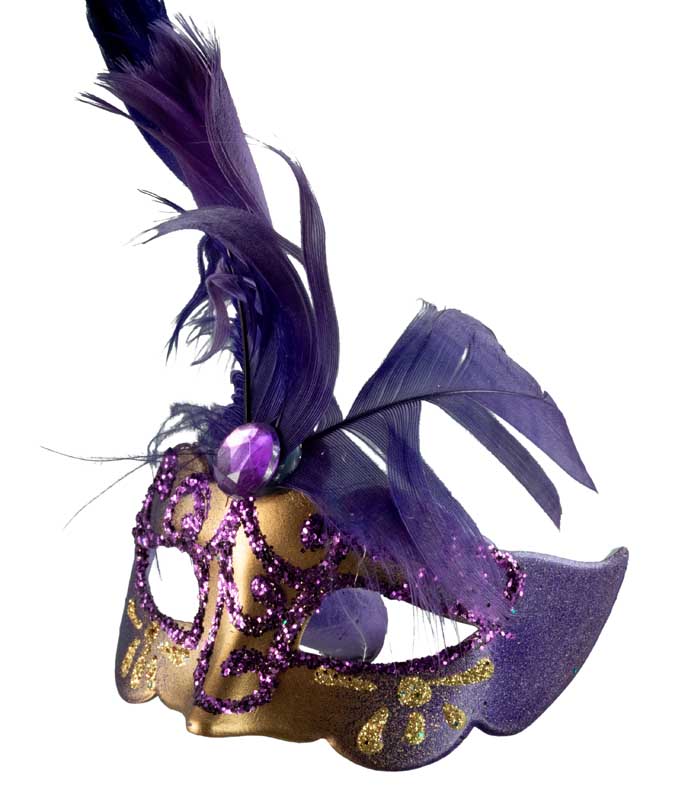 Magnet Masque de Venise Colombine Violet – Artisanat Authentique de Venise