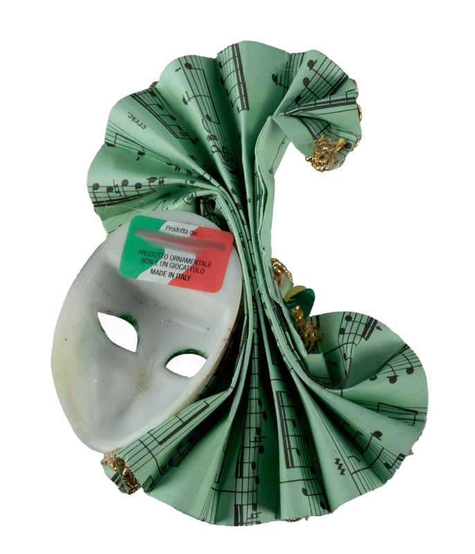 Magnet Masque de Venise Éventail Vert – Artisanat Authentique de Venise