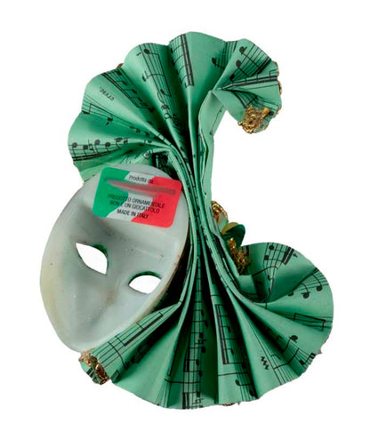 Magnet Masque de Venise Éventail Vert – Artisanat Authentique de Venise