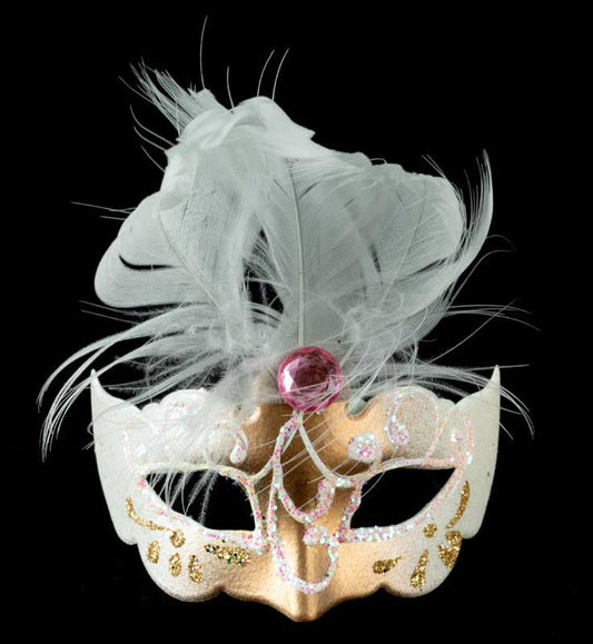 Magnet Masque de Venise Colombine Blanc – Artisanat Authentique de Venise
